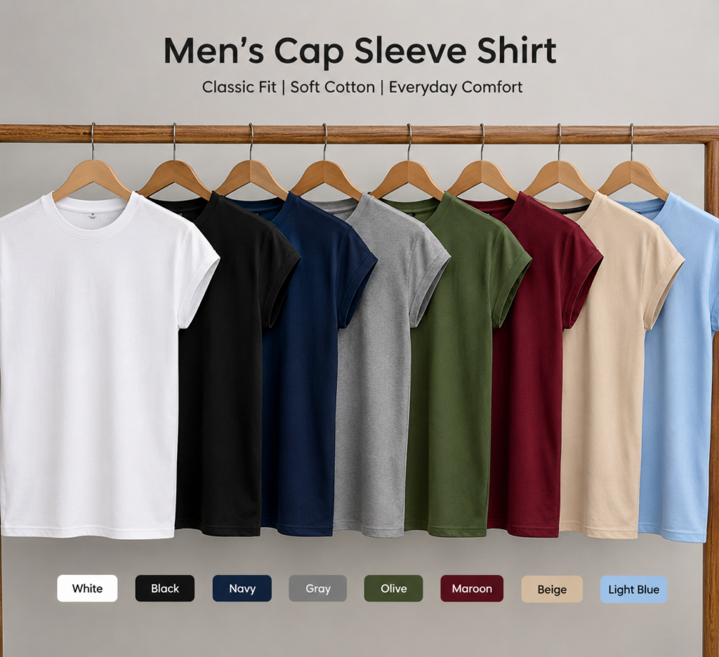 men cap sleeve shirt