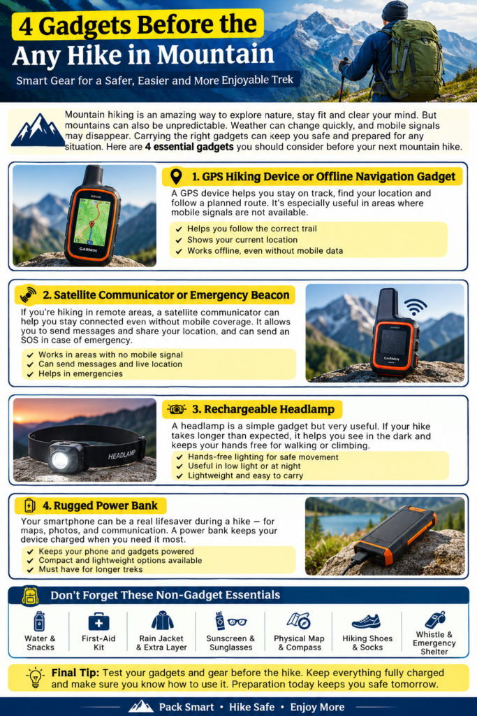 Best Gadgets to Carry Before a Mountain Hike